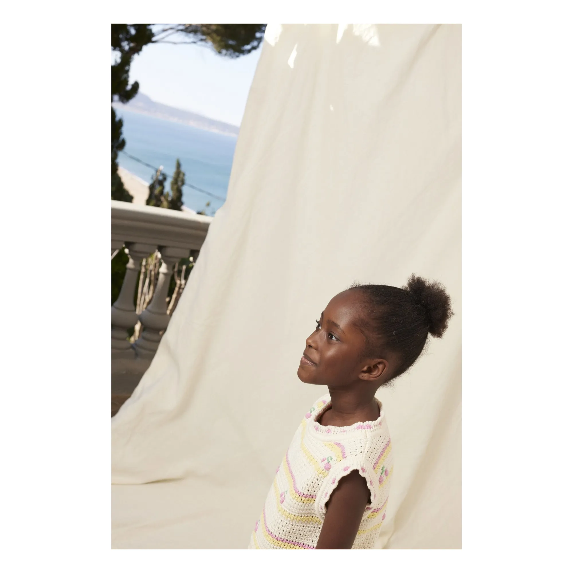 Top Crochet Paloma Cerises Coton Bio | Ecru- Image produit n°4