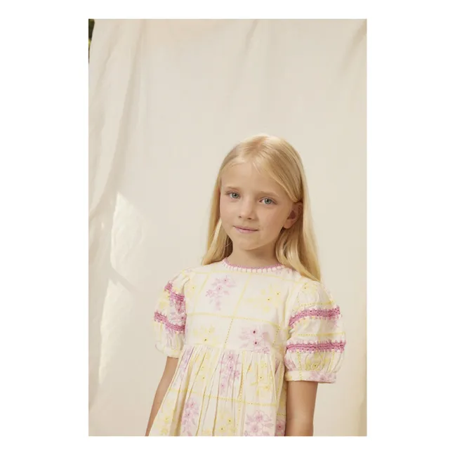 Robe Tablier Brodée Alba | Jaune