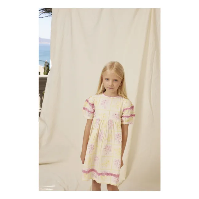 Robe Tablier Brodée Alba | Jaune