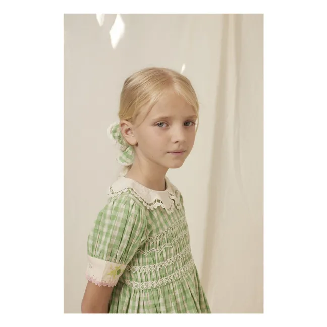 Robe Smockée Tilia Carreaux | Vert pâle