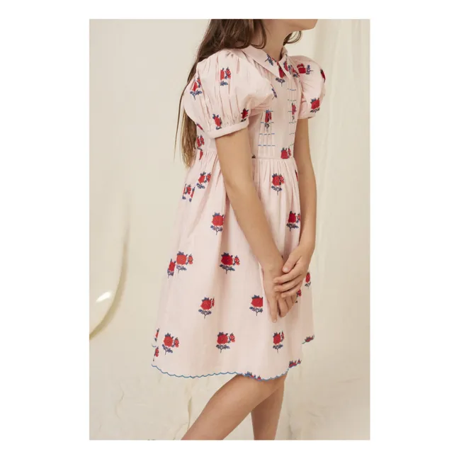 Robe Manches Bouffantes April Fleurs | Rose pâle