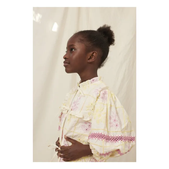 Bestickte Bluse Alba | Gelb