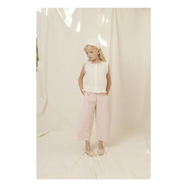 Pantalon Emma Carreaux | Rose pâle