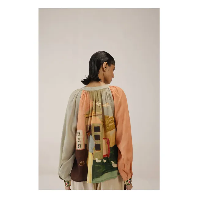 Lido Cotton Silk Blouse | Peach