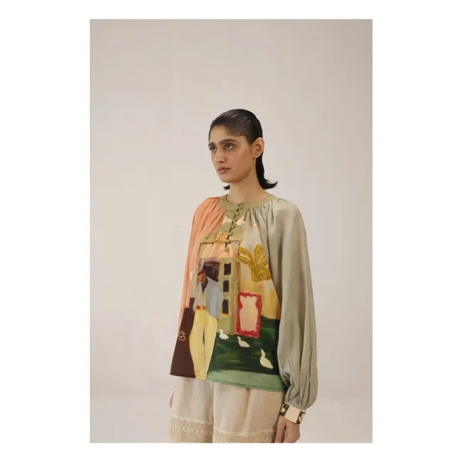 Lido Cotton Silk Blouse | Peach