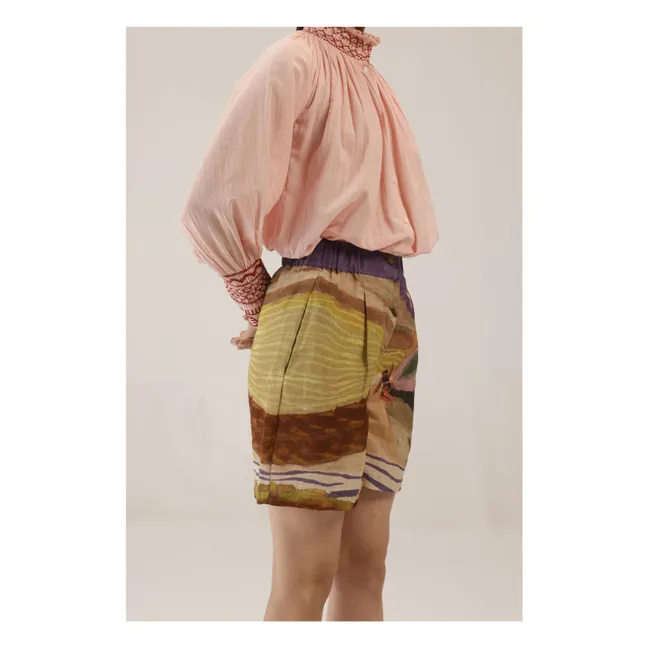 Short Wide Leg Linen | Brown