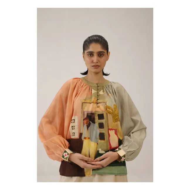 Lido Cotton Silk Blouse | Peach