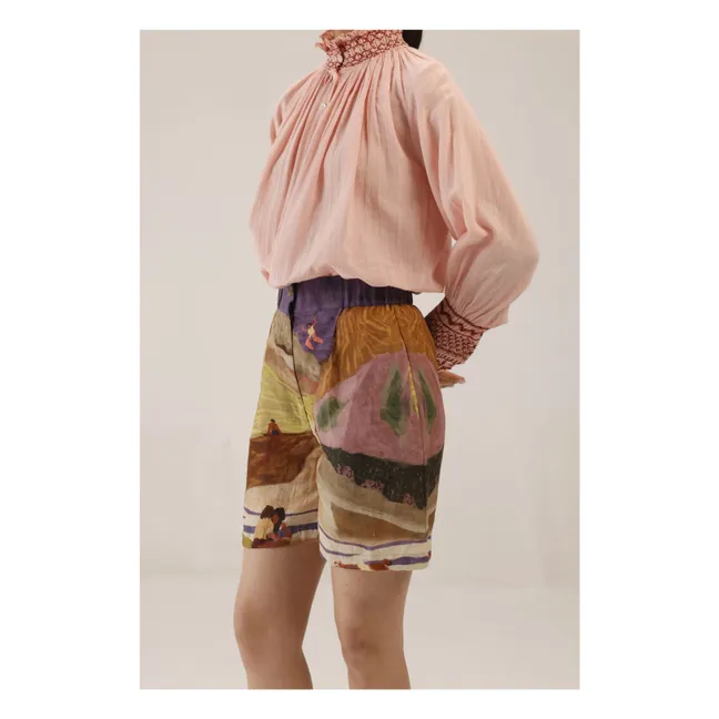 Short Wide Leg Linen | Brown