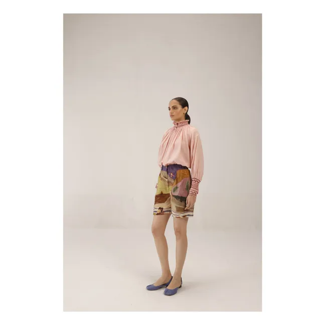 Short Wide Leg Linen | Brown