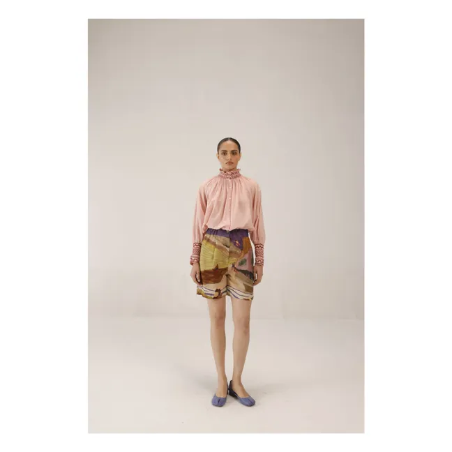 Short Wide Leg Linen | Brown