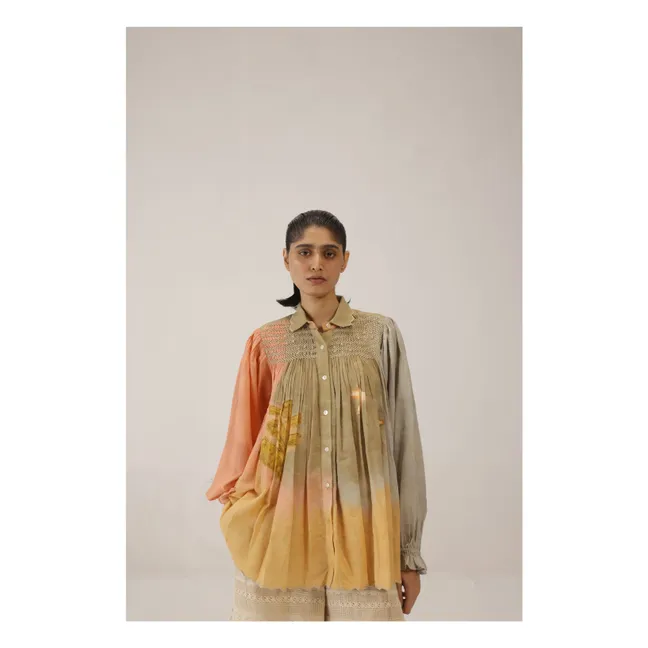 Judy Cotton Silk Blouse | Khaki