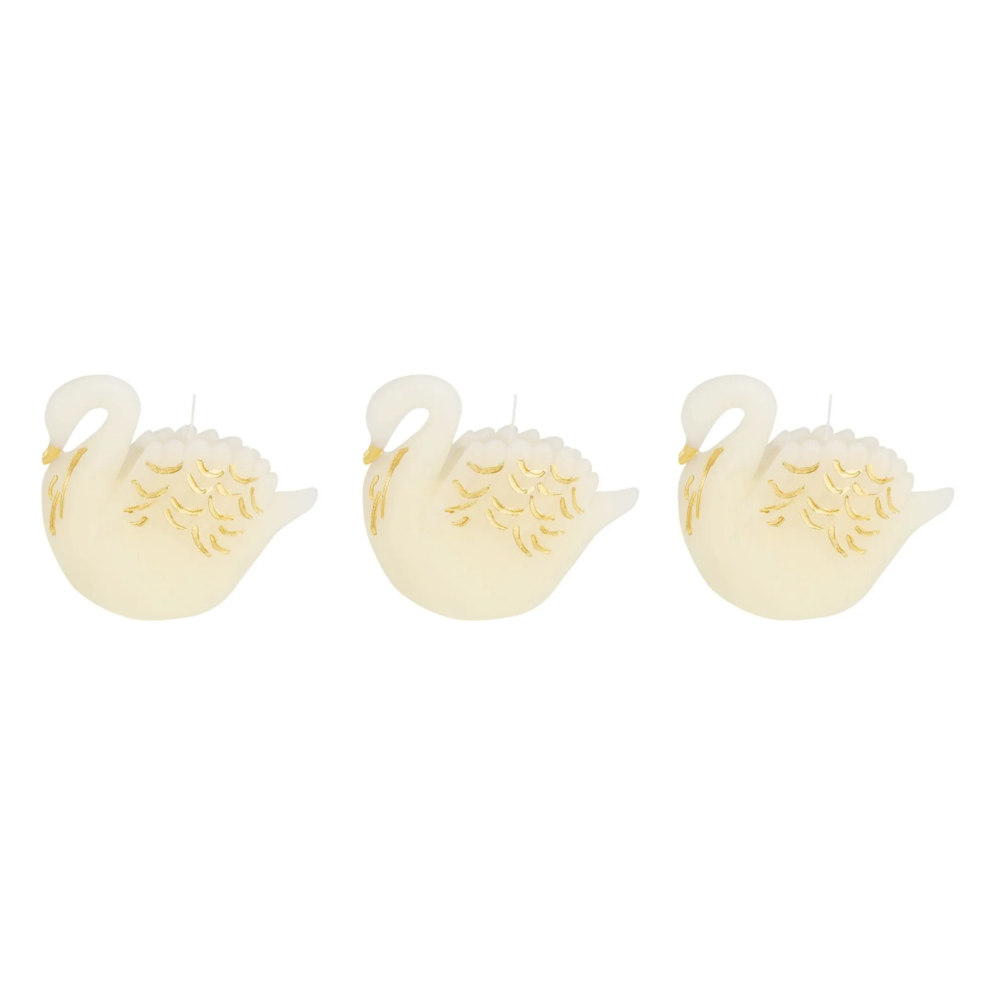 Meri Meri Ecru Swan Candles - Set Of 3