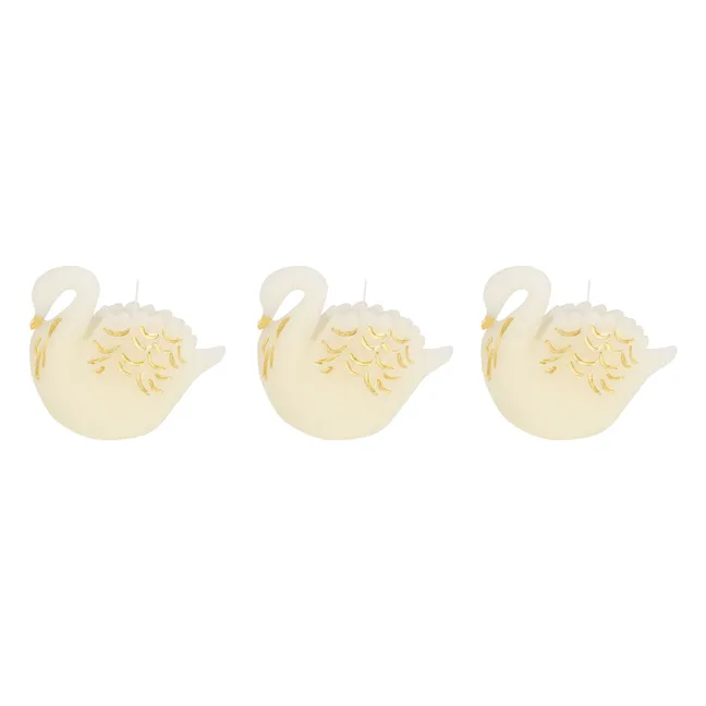 Swan candles - Set of 3 | Ecru