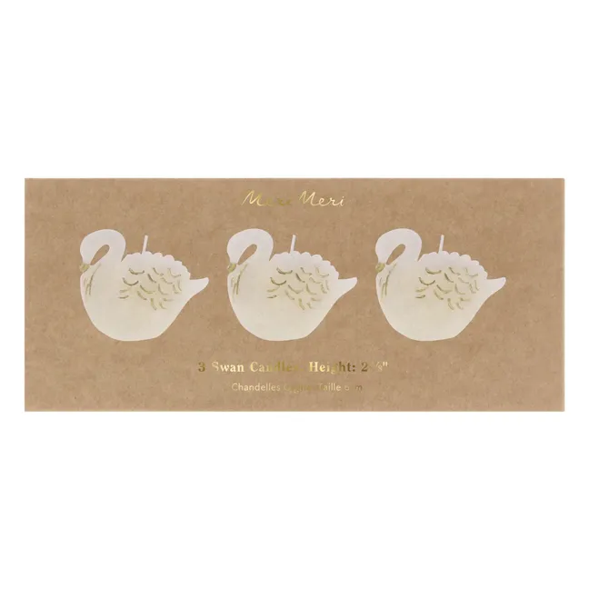 Swan candles - Set of 3 | Ecru