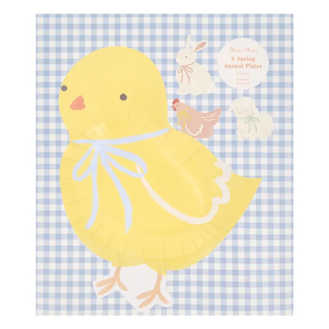Assiettes Animaux de Printemps - Set de 8