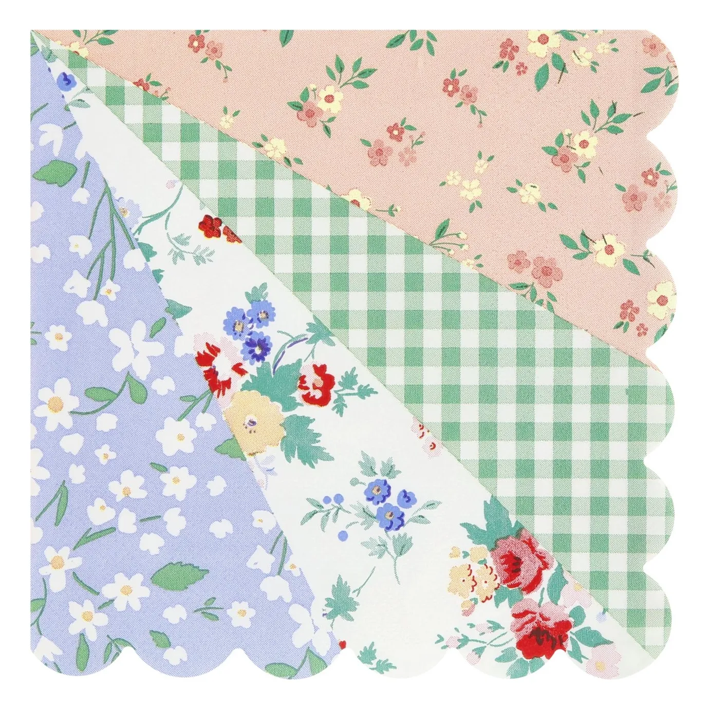 Meri Meri Multicoloured Patchwork Paper Towels - Set Of 16
