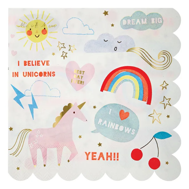 Serviettes en papier I Believe in Unicorns - Set de 16