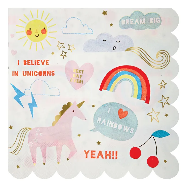 Serviettes en papier I Believe in Unicorns - Set de 16