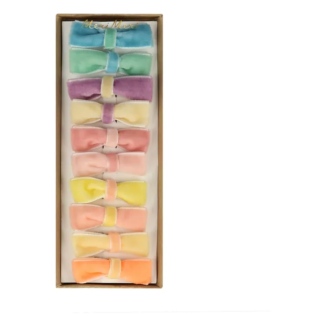 Pinces à cheveux Nœuds velours - Set de 10 | Pastel