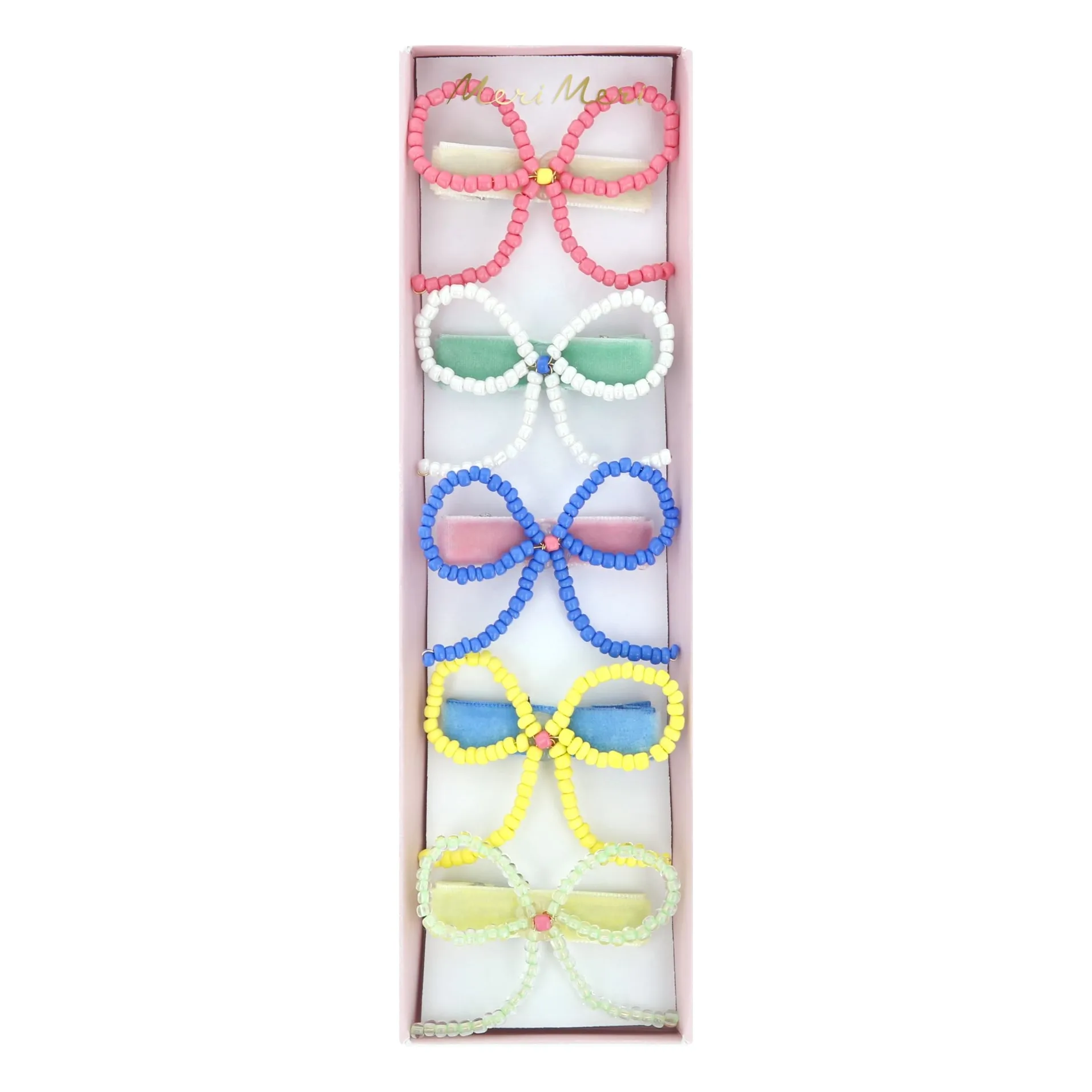 Meri Meri Multicoloured Pearl Knot Hair Clips - Set Of 5