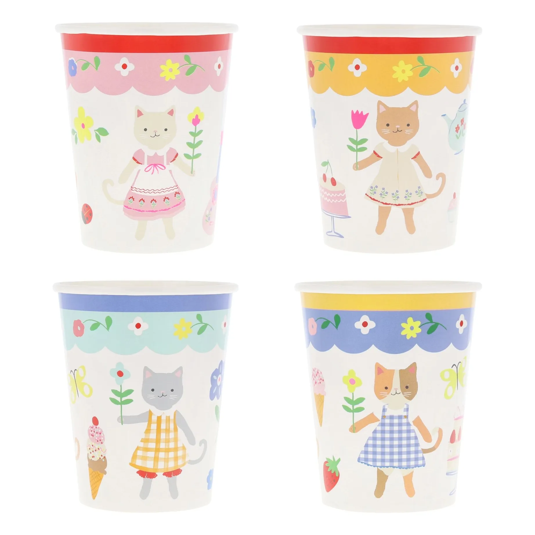 Meri Meri Multicoloured Kitten Club Tumblers - Set Of 8