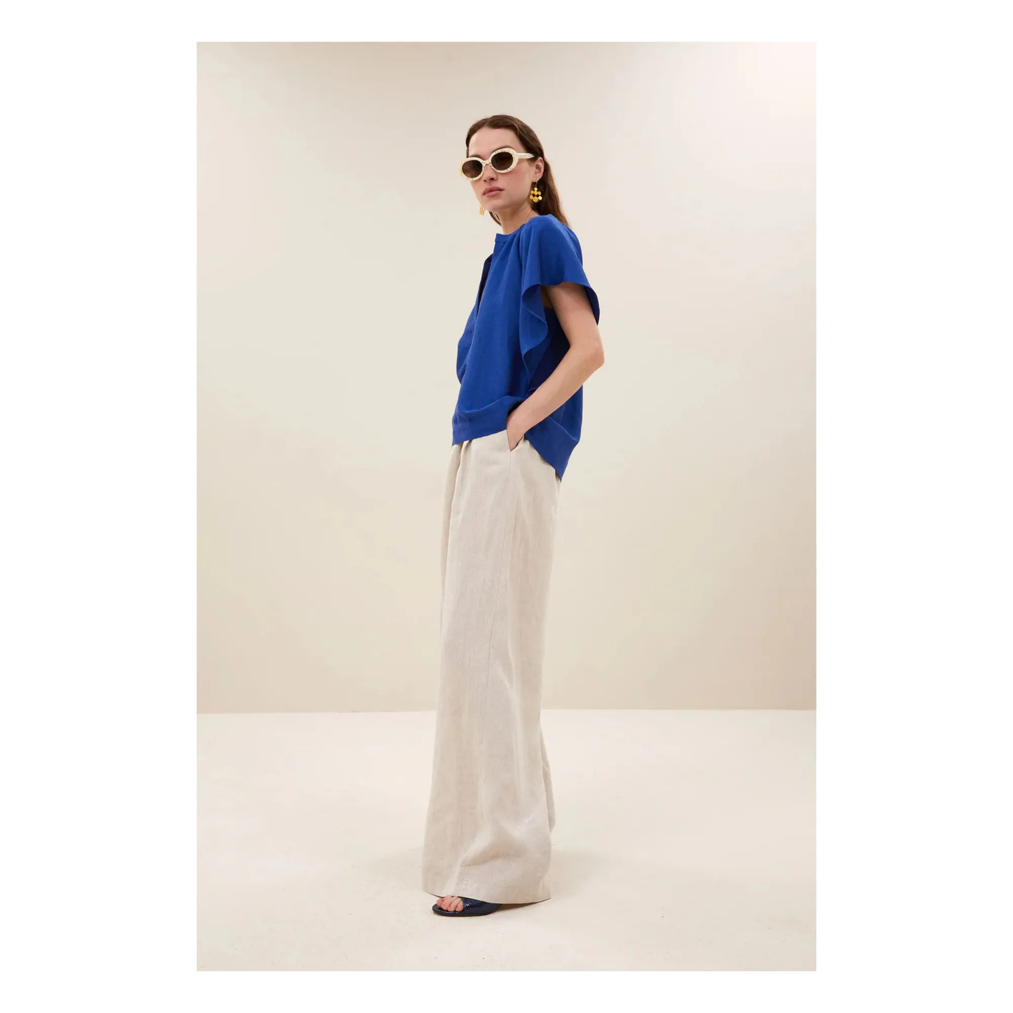 Blouse Vina Gloss | Bleu roi- Image produit n°3