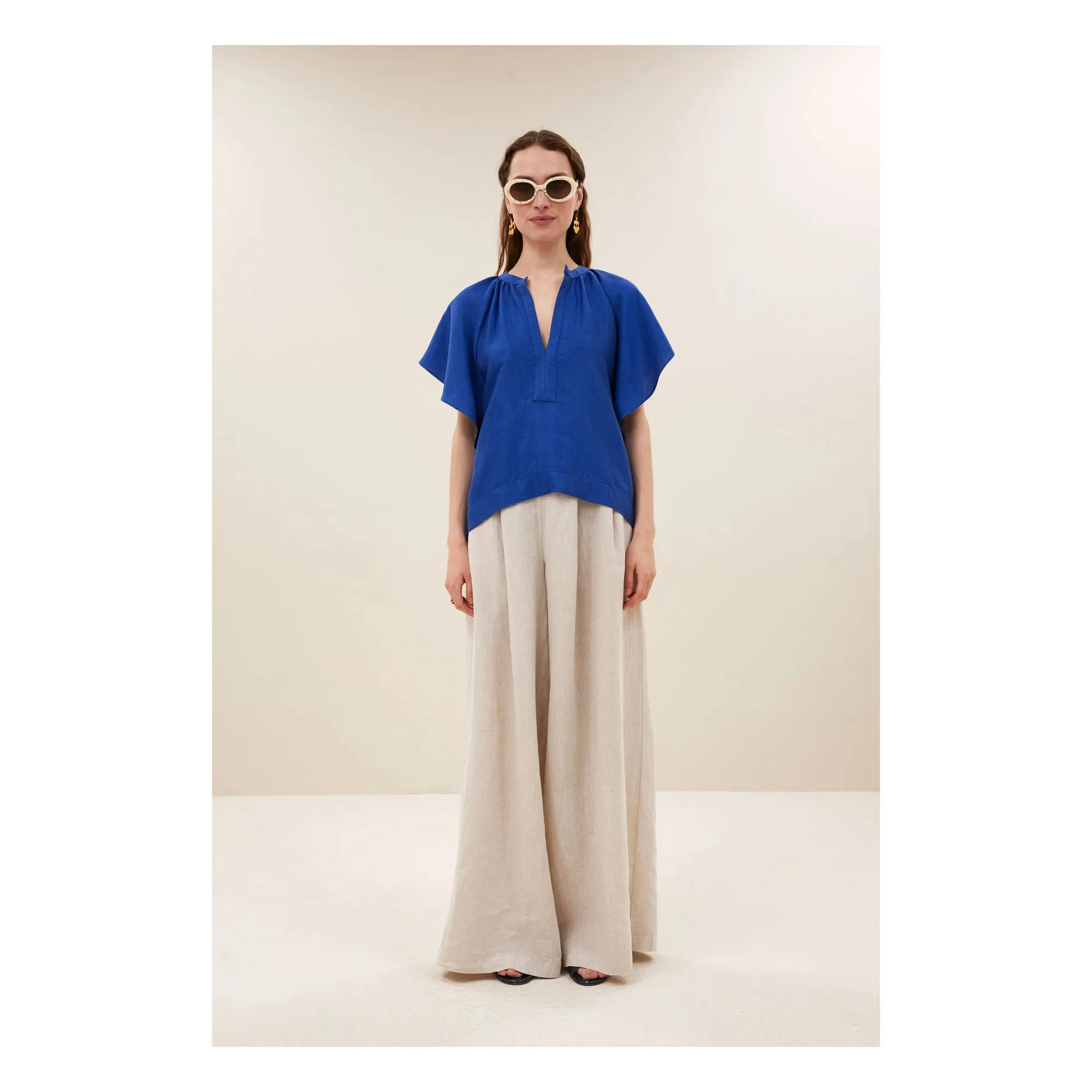 Blouse Vina Gloss | Bleu roi- Image produit n°2
