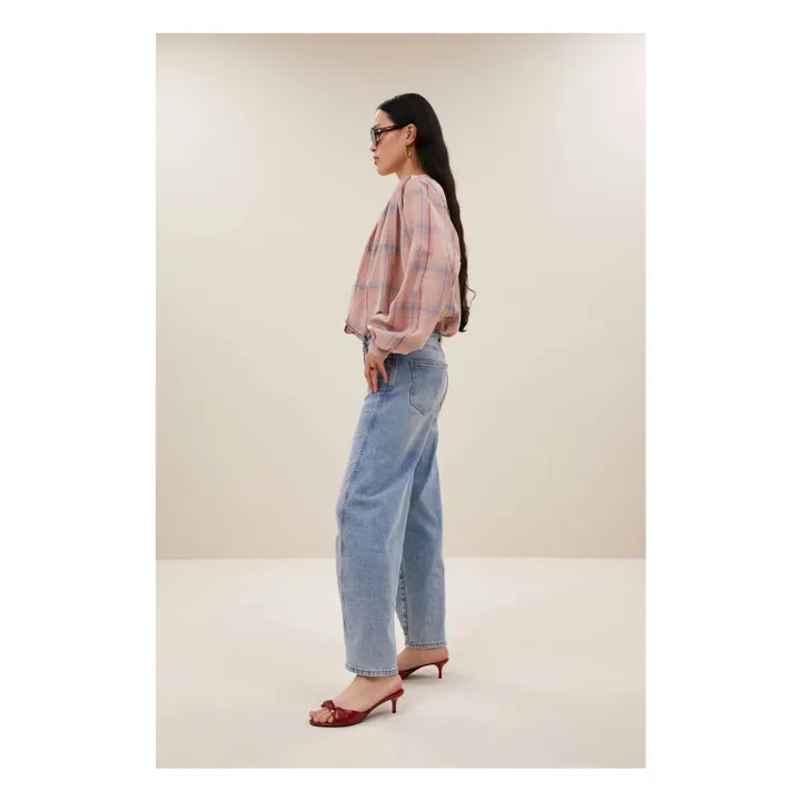 Blusa de algodón ecológico Nyka | Rosa empolvado- Imagen del producto n°3