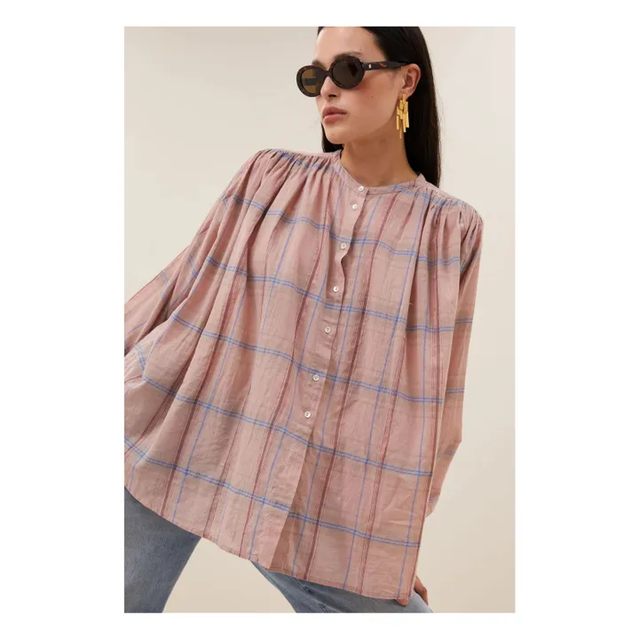 Blusa de algodón ecológico Nyka | Rosa empolvado- Imagen del producto n°5