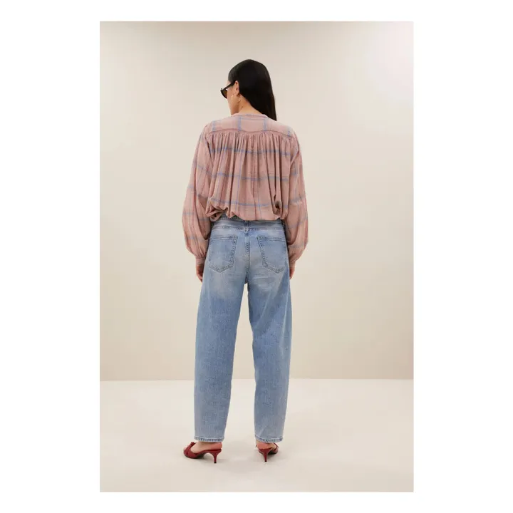 Blusa de algodón ecológico Nyka | Rosa empolvado- Imagen del producto n°4