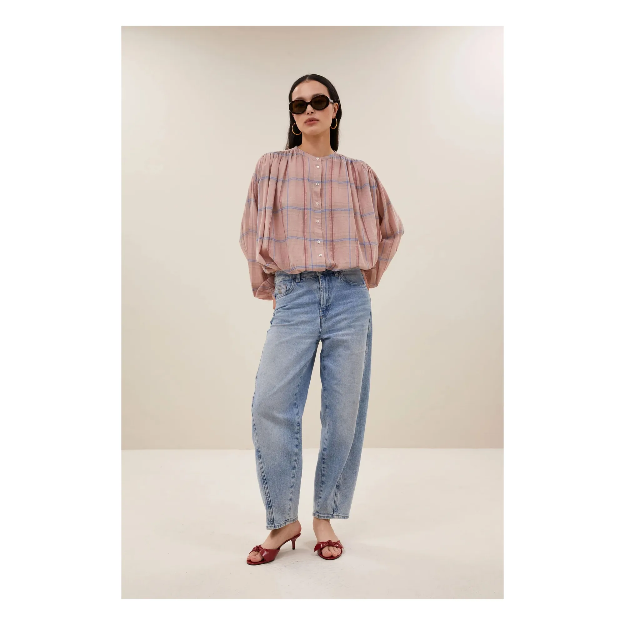 Blouse Nyka Coton Bio | Rose poudré- Image produit n°2