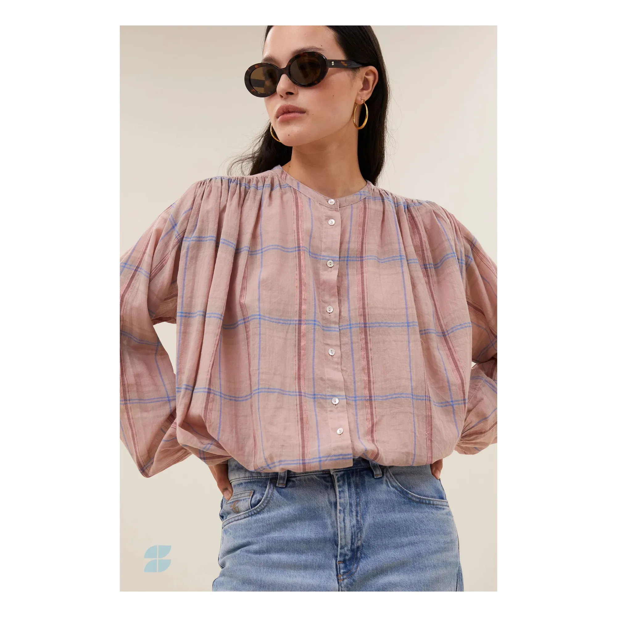 Blouse Nyka Coton Bio | Rose poudré- Image produit n°1