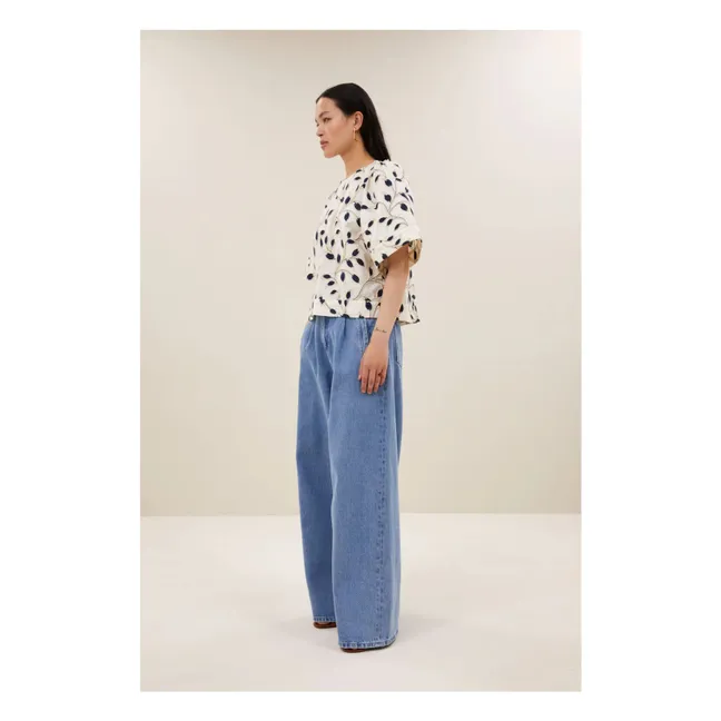 Blouse Botanique Olivia Coton | Bleu nuit