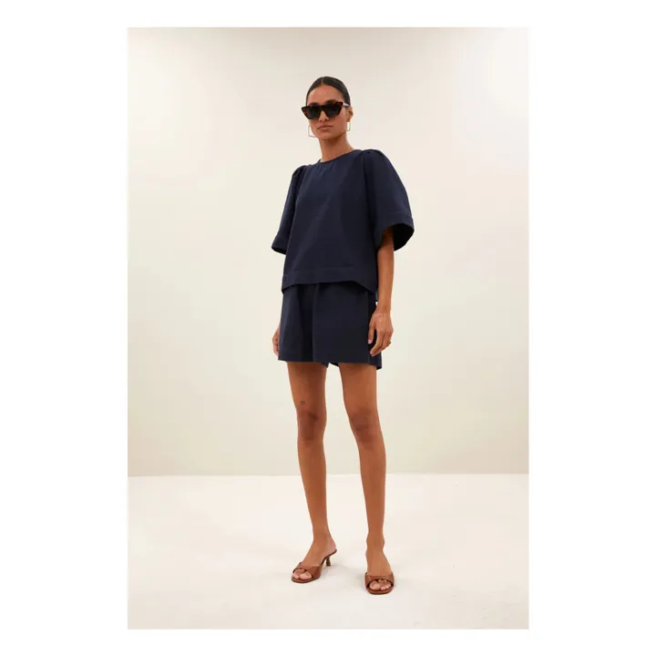 Pantalones cortos de algodón Leon | Azul Marino- Imagen del producto n°4