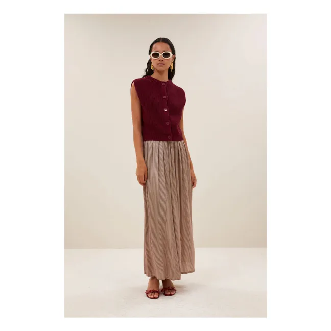 Falda de rayas Reva | Rosa/Rojo
