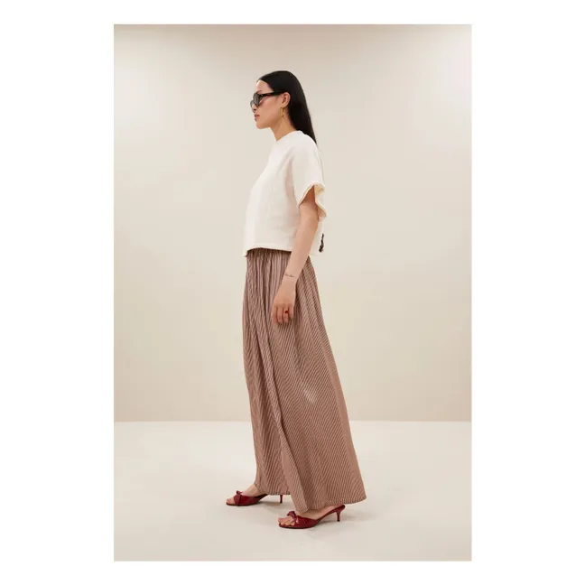 Jupe Rayures Reva | Rose/Rouge