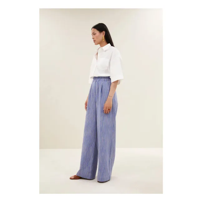 Pantalon Rayures Benji | Bleu