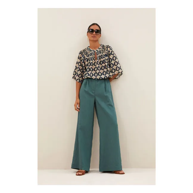 Pantalones de rayas Celin | Verde