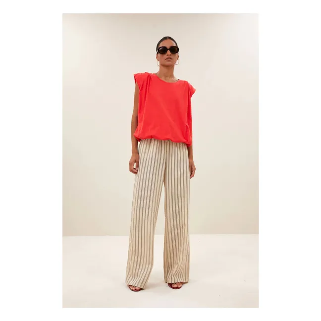 Pantalon Joan Rayures | Blanc