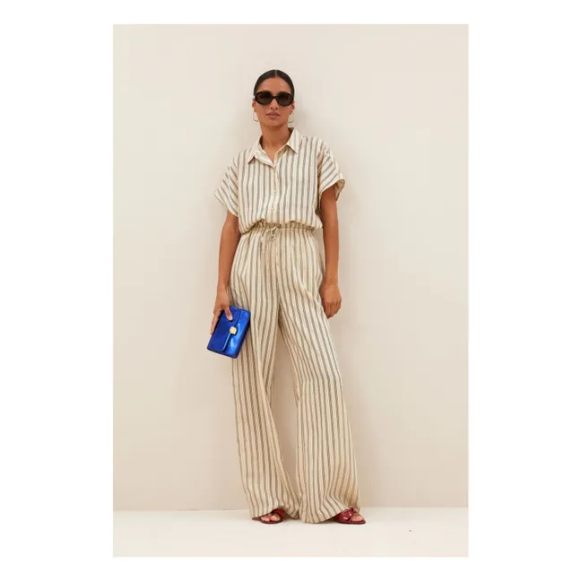 Pantalon Joan Rayures | Blanc