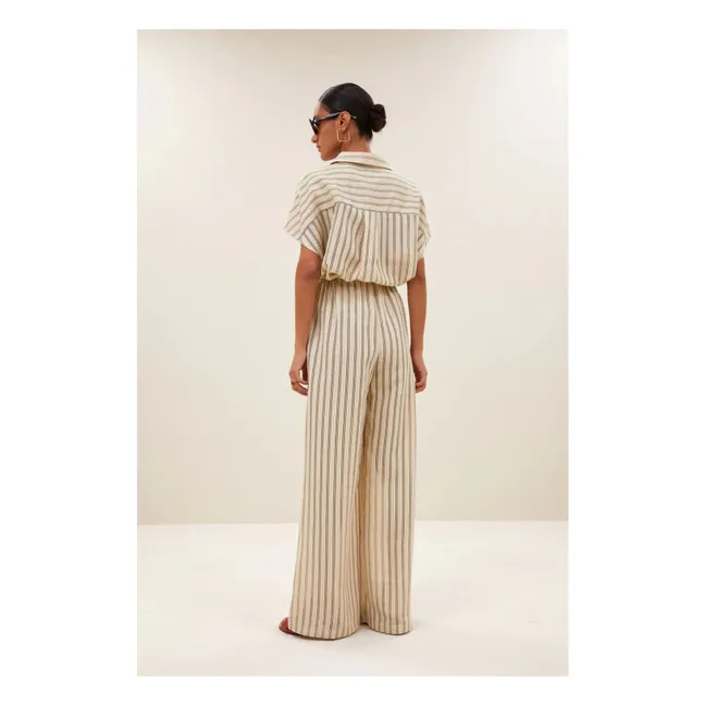 Pantalon Joan Rayures | Blanc