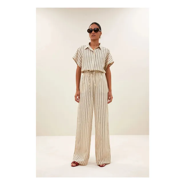 Pantalon Joan Rayures | Blanc