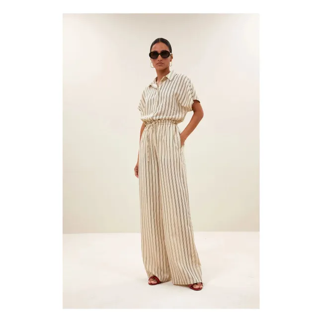 Pantalon Joan Rayures | Blanc