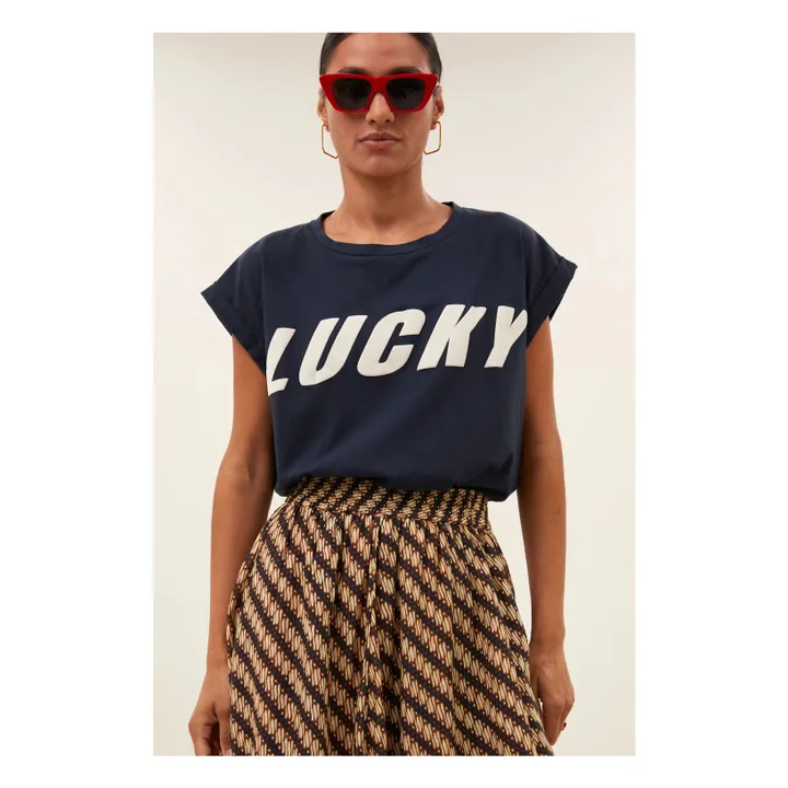 Camiseta Lucky Tobi Algodón orgánico | Azul Noche- Imagen del producto n°0