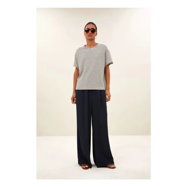 T-shirt Rayures Mace | Bleu foncé