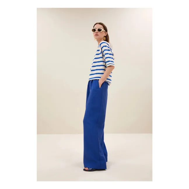 T-shirt Marinière Neva Coton Bio | Bleu azur