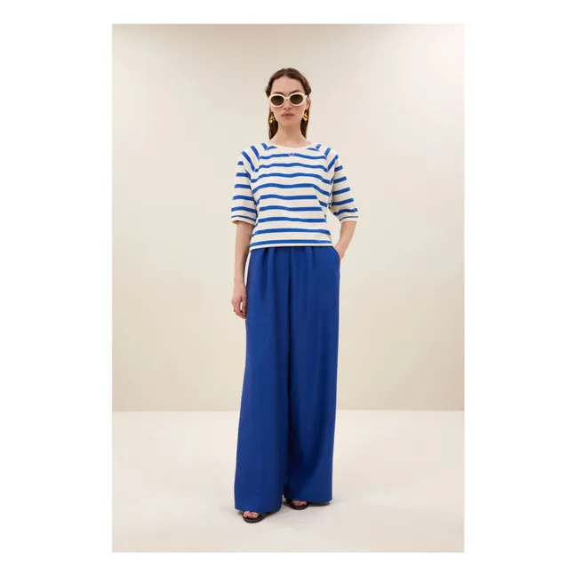 T-shirt Marinière Neva Coton Bio | Bleu azur