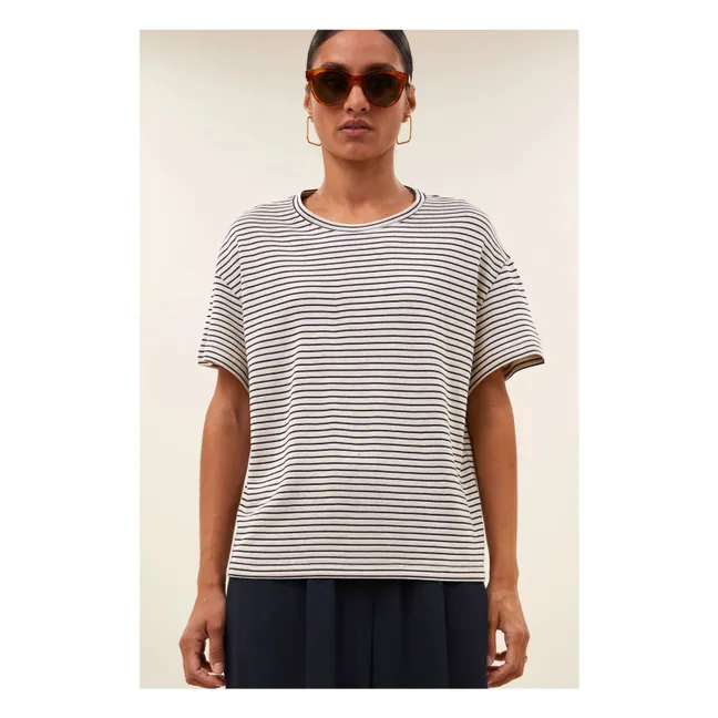 T-shirt Rayures Mace | Bleu foncé