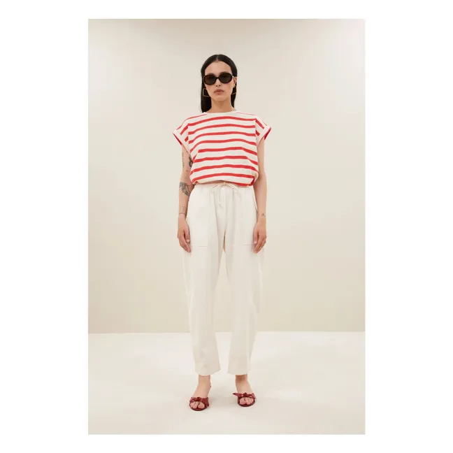 Camiseta marinera de algodón Tobi | Rojo