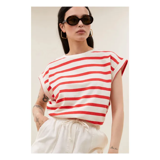 Camiseta marinera de algodón Tobi | Rojo